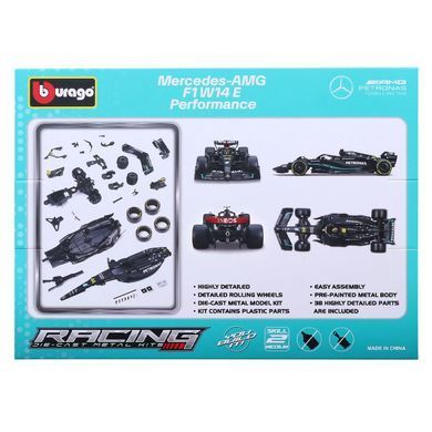 Металевий авто-конструктор metal kits Mercedes-AMG F1 W14 E Performance (1:24) Bburago 18-28510 в асортименті