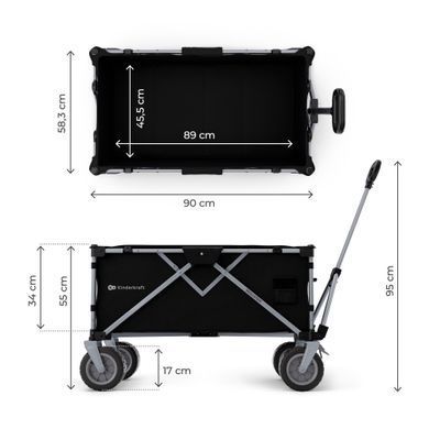 Складная&nbsp;туристическая тележка Kinderkraft Rollster Mystic Black KSROLL00BLK0000