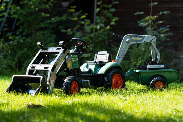 Педальный трактор с прицепом и двумя ковшами Farm Lander Backhoe Loader Falk 2054N