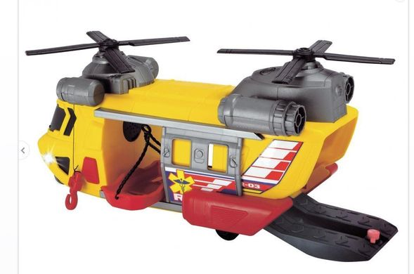 Вертолет (30 см) Служба спасения с лебедкой Rescue Helicopter Dickie Toys 3306004 звук и свет