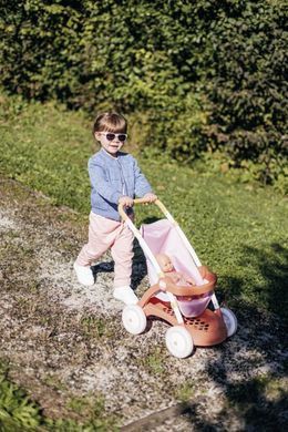 Прогулочная коляска для кукол с корзиной Baby Nurse Smoby 7600254024 терракотовая пудра