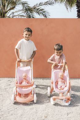 Прогулочная коляска для кукол с корзиной Baby Nurse Smoby 7600254024 терракотовая пудра