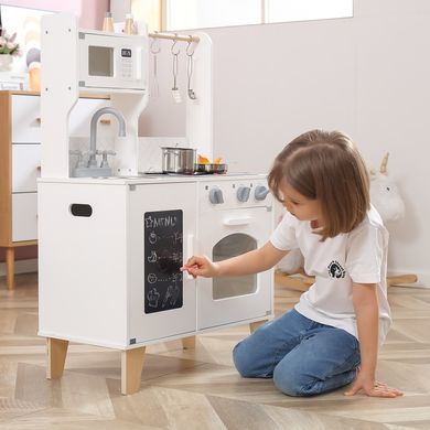 Дитяча дерев'яна кухня з посудом PolarB Viga Toys 44082 рожева