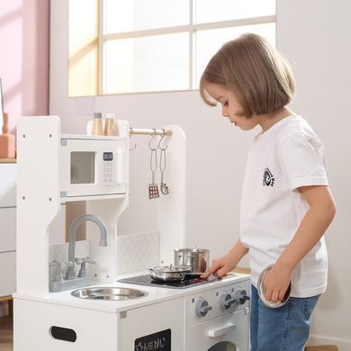 Дитяча дерев'яна кухня з посудом PolarB Viga Toys 44082 рожева