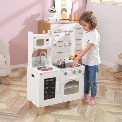 Дитяча дерев'яна кухня з посудом PolarB Viga Toys 44082 рожева
