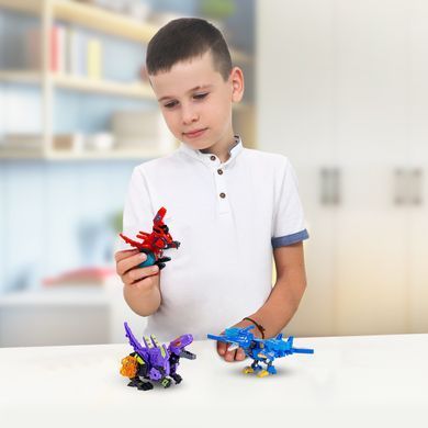 Игровой набор динозавр-трансформер Пурпурный Раптор-бот Dinoster EU580840-2