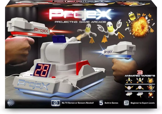 Уценка Проекционная аркадная игра с двумя бластерами Проектор ProjeX Animated Laser X NSI 52608