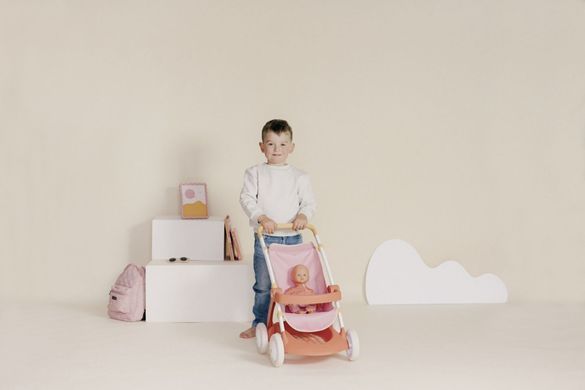 Прогулочная коляска для кукол с корзиной Baby Nurse Smoby 7600254024 терракотовая пудра