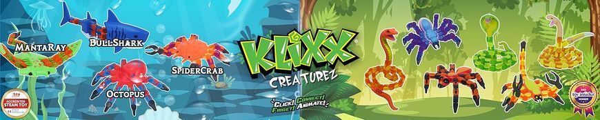 Іграшка павук Тарантул Klixx Creaturez Fidget Zing Toys KX100_B блакитно-синій