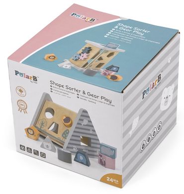 Дерев'яний сортер з блоками пірамід Пазл Монтессорі 5 в 1 PolarB Viga Toys 44007