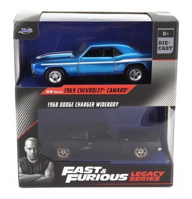 Набiр металевих машинок Форсаж (1:32) 1969 Chevrolet Camaro та 1968 Dodge Charge Widebody Jada Toys 253202013