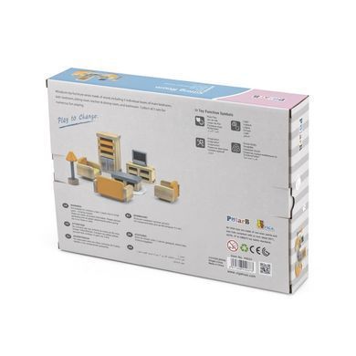 Деревянный набор мебели PolarB Sitting Room для гостиной кукольного домика Viga Toys 44037