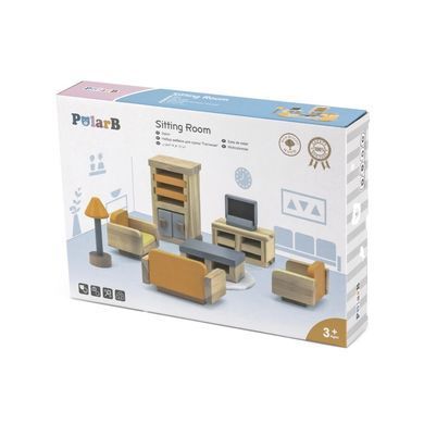 Деревянный набор мебели PolarB Sitting Room для гостиной кукольного домика Viga Toys 44037