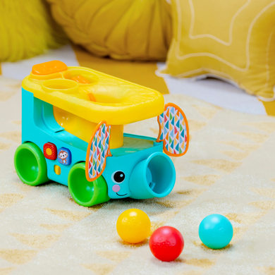 Музична іграшка Слон з м'ячиком Bright Starts Pop and Roll Safari Bus Kids II 16827