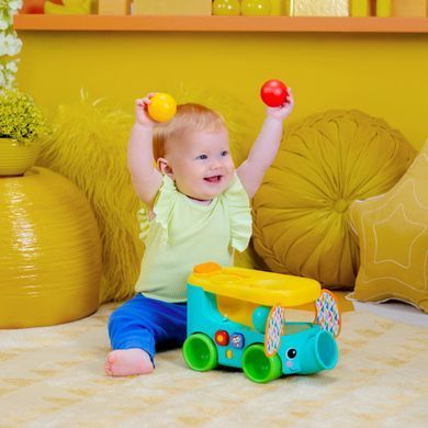 Музична іграшка Слон з м'ячиком Bright Starts Pop and Roll Safari Bus Kids II 16827