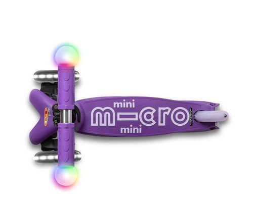 Трехколесный самокат Mini Micro Deluxe Magic Purple MMD129 светящиеся ручки и LED колеса