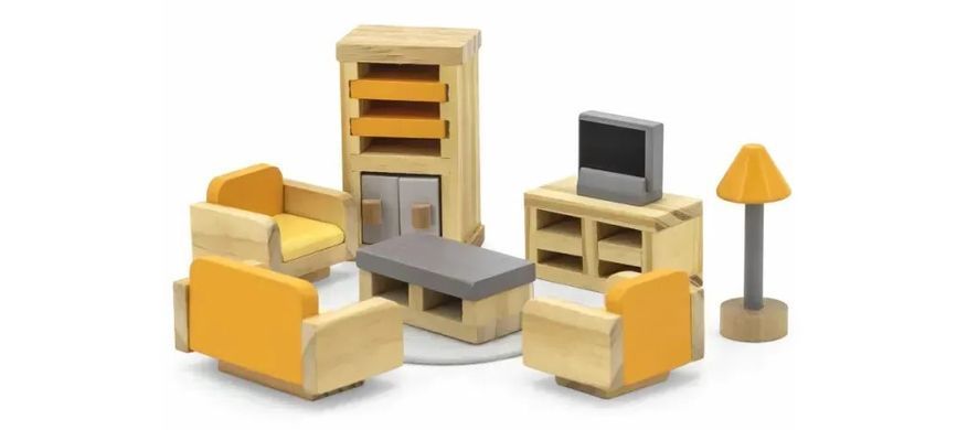 Деревянный набор мебели PolarB Sitting Room для гостиной кукольного домика Viga Toys 44037