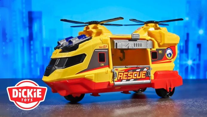 Игрушечный вертолет с носилками Служба спасения Helicopter Dickie Toys 3306023 с звуком и светом