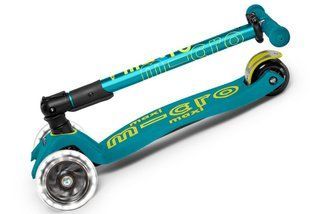 Складаний дитячий самокат Maxi Micro Deluxe Foldable LED Petrol Green MMD097 від 5 до 12 років