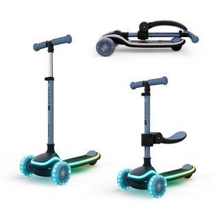 Складний самокат 2 в 1 Kinderkraft Raket Up Blue KRRAUP00BLU0000 RGB LED дека і колеса