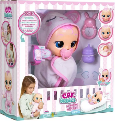 Кони Интерактивная кукла-младенец Cry Babies Newborn Coney IMC Toys 911284 с умным браслетом