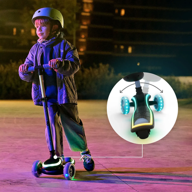Складний самокат 2 в 1 Kinderkraft Raket Up Blue KRRAUP00BLU0000 RGB LED дека і колеса