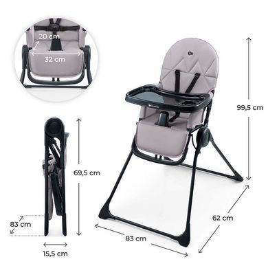 Стільчик для годування Kinderkraft Binci Grey KHBINC00GRY0000