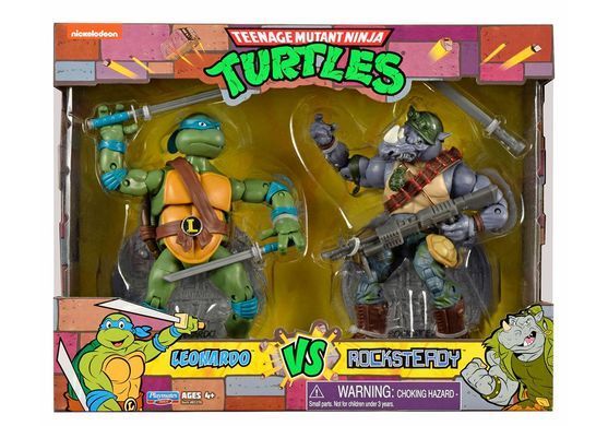 Уценка Набор игровых фигурок Леонардо против Рокстеди TMNT Playmates 81276