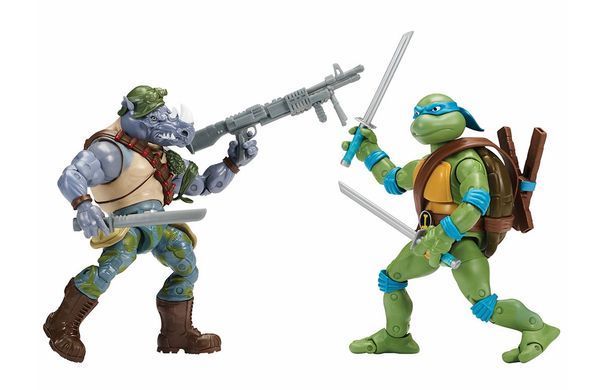 Уценка Набор игровых фигурок Леонардо против Рокстеди TMNT Playmates 81276