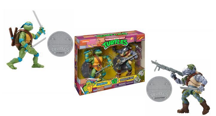 Уценка Набор игровых фигурок Леонардо против Рокстеди TMNT Playmates 81276