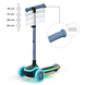 Складний самокат 2 в 1 Kinderkraft Raket Up Blue KRRAUP00BLU0000 RGB LED дека і колеса