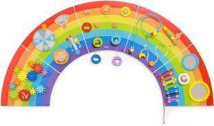 Дерев'яна сенсорна та маніпуляційна дошка EDU Rainbow Wall Toy Viga Toys 44642 FSC Монтессорі