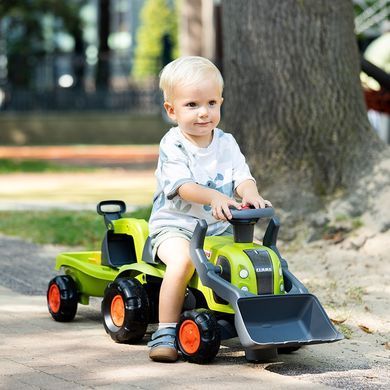 Дитячій трактор-каталка з причепом й двома ковшами BabyClaas Falk 312N від 1 року