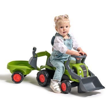 Дитячій трактор-каталка з причепом й двома ковшами BabyClaas Falk 312N від 1 року