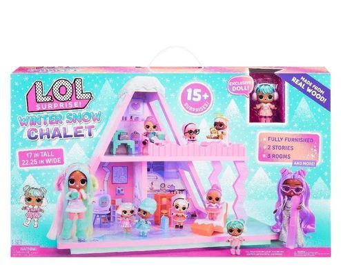Ігровий набір Зимовий будиночок LOL Surprise Winter Snow Chalet MGA 427735 з аксесуарами та лялькою LOL Tots