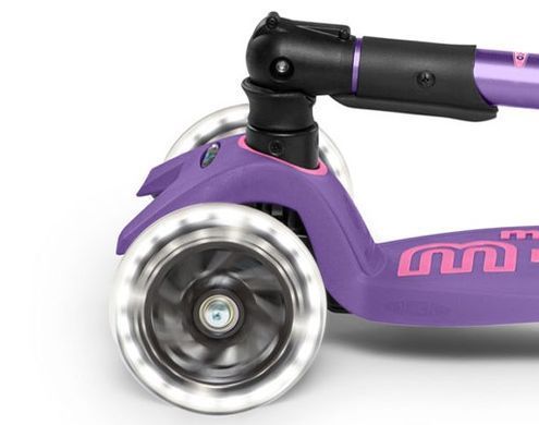 Детский самокат складной (до 50 кг) Maxi Micro Deluxe Foldable LED Purple MMD100 фиолетовый