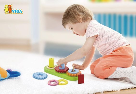 Дерев'яна пірамідка Шестерні Viga Toys 59611