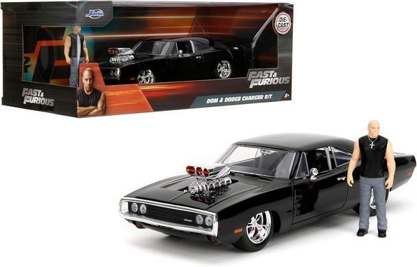 Металлическая машина (1:24) Fast & Furious 1970 Dodge Charger R/T с фигуркой Доминика Торетто Jada Toys 9335907314R00
