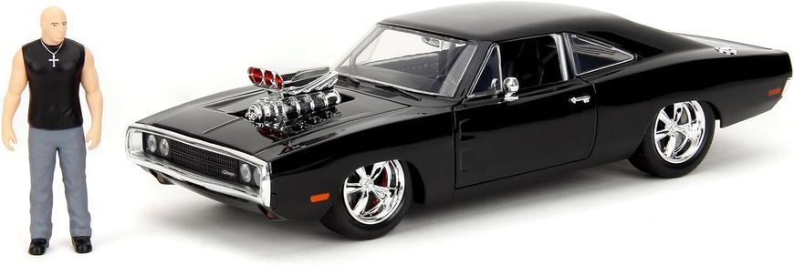 Металлическая машина (1:24) Fast & Furious 1970 Dodge Charger R/T с фигуркой Доминика Торетто Jada Toys 9335907314R00