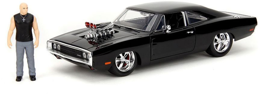 Металлическая машина (1:24) Fast & Furious 1970 Dodge Charger R/T с фигуркой Доминика Торетто Jada Toys 9335907314R00