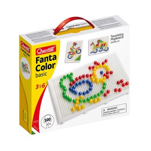 Мозаика (100 фишек 10 мм и доска 22х16 см) Fanta Color basic Quercetti 2122-Q