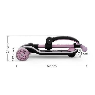 Складной самокат 2 в 1&nbsp;Kinderkraft Raket Up Pink KRRAUP00PNK0000 RGB LED&nbsp;дека и колеса