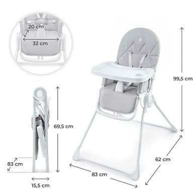 Стільчик для годування Kinderkraft Binci Light Grey KHBINC00LGR0000