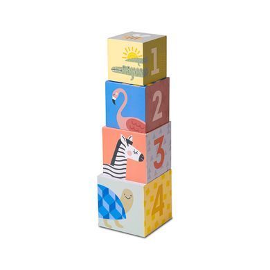 Уценка Развивающая пирамидка-сортер Кубики Африка Savannah Sort and Stack Taf Toys 12725