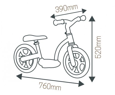 Дитячий металевий біговел COMFORT Smoby 770126 з підніжкою