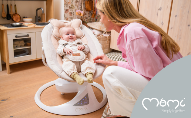 Електрична гойдалка MoMi PEARL grey BULE00040 з пультом дистанційного керування