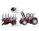 Трактор с прицепом для перевозки леса (1:16) Massey Ferguson Bruder 02046