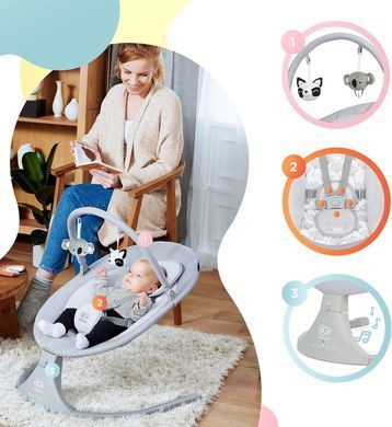 Крісло-гойдалка Kinderkraft Luli Gray KKBLULIGRY0000