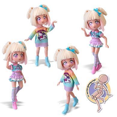 Стильна лялька Цукерочка-єдиноріг 4SF Manga Dolls Hello Kitty HKTF2000