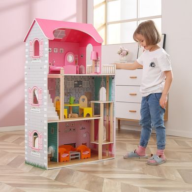 Большой деревянный кукольный домик Viga Toys 44570